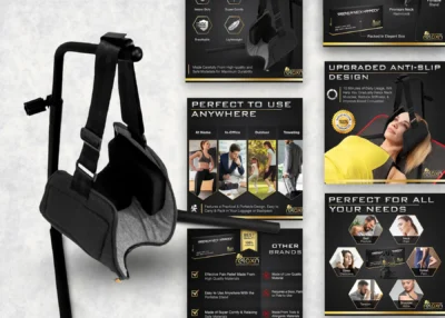 Neck Hammock Amazon Listing Images & A+ Product Infographic. Lifestyle Photo Design.Main Image Background. EBC Enhanced Brand Content Editing E-commerce Optimization